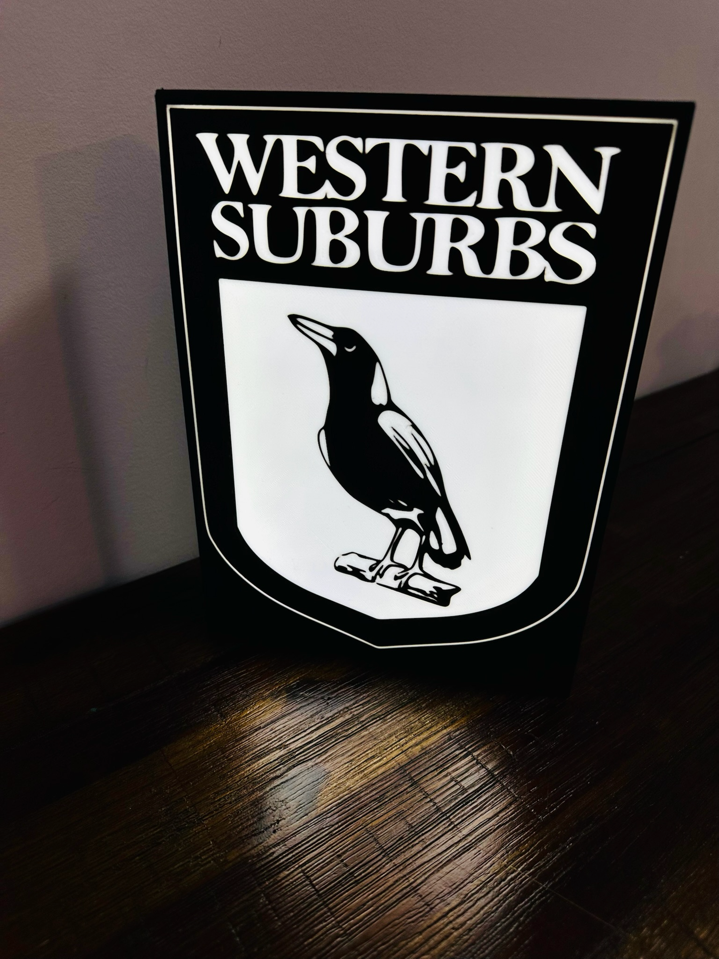 Western Suburbs Magpies - Team Logo - Light Box / Night Light