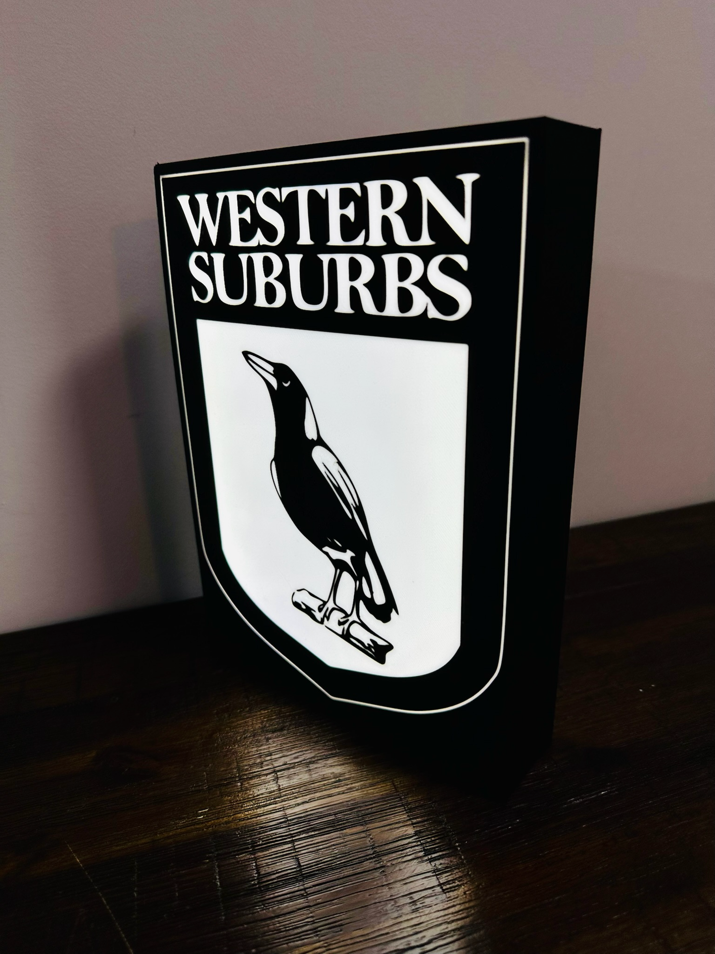 Western Suburbs Magpies - Team Logo - Light Box / Night Light