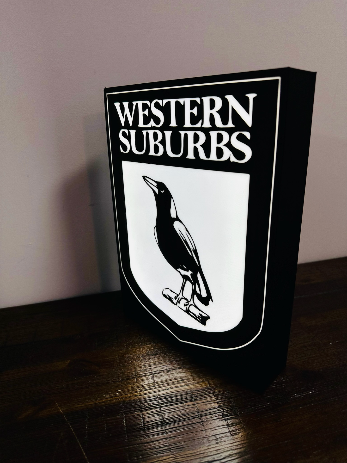 Western Suburbs Magpies - Team Logo - Light Box / Night Light