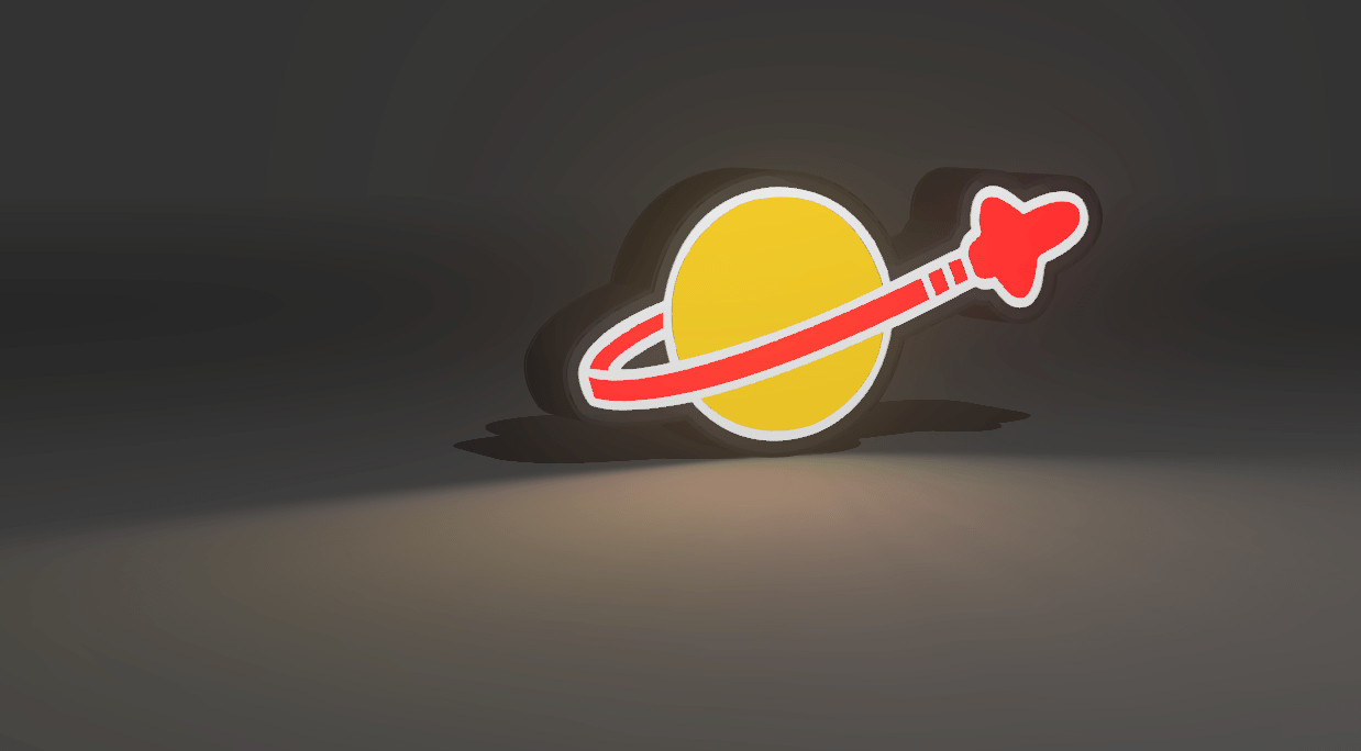 LEGO Space Logo - Light Up Artwork / Wall Art / Sign