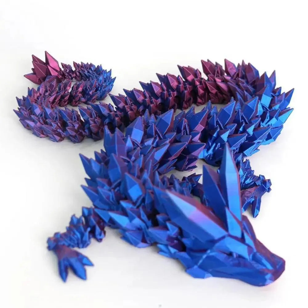 30cm Long - Coloured Flexible Articulated Crystalline Dragon - Michael's 3D World
