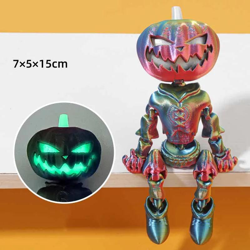 Halloween Decoration: Rainbow Flexible Pumpkin Head Skeleton with movement & Glow in the Dark Eyes - Michael's 3D World