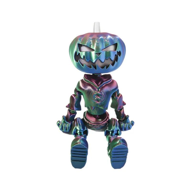 Halloween Decoration: Rainbow Flexible Pumpkin Head Skeleton with movement & Glow in the Dark Eyes - Michael's 3D World