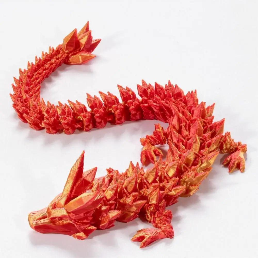30cm Long - Coloured Flexible Articulated Crystalline Dragon - Michael's 3D World