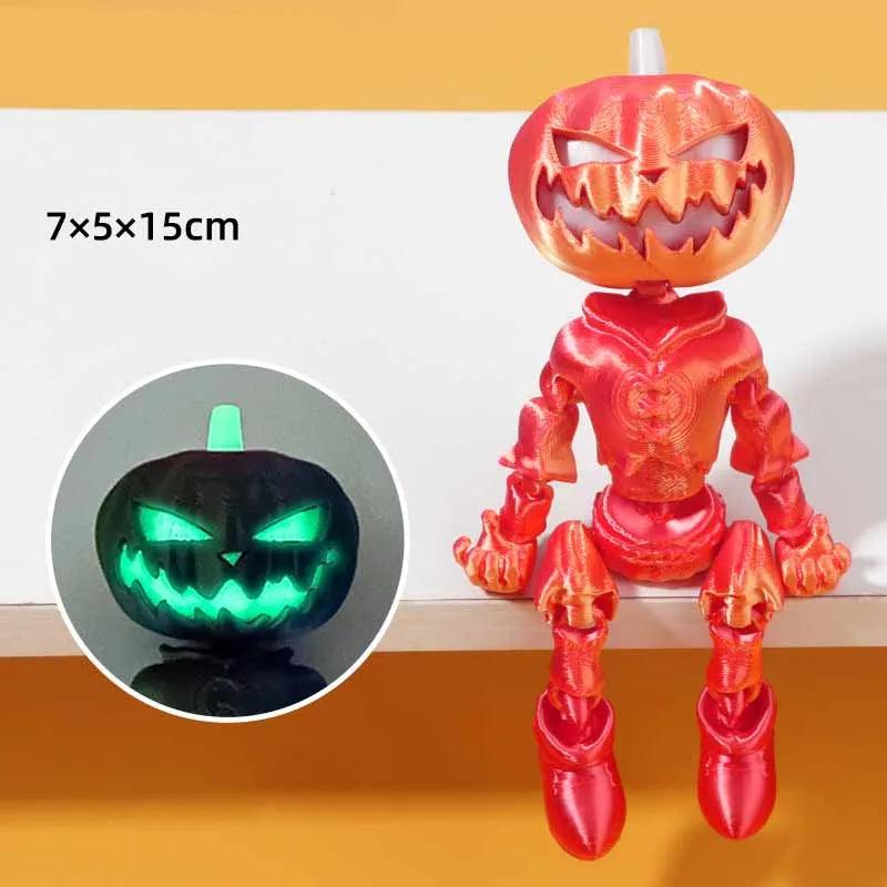 Halloween Decoration: Rainbow Flexible Pumpkin Head Skeleton with movement & Glow in the Dark Eyes - Michael's 3D World