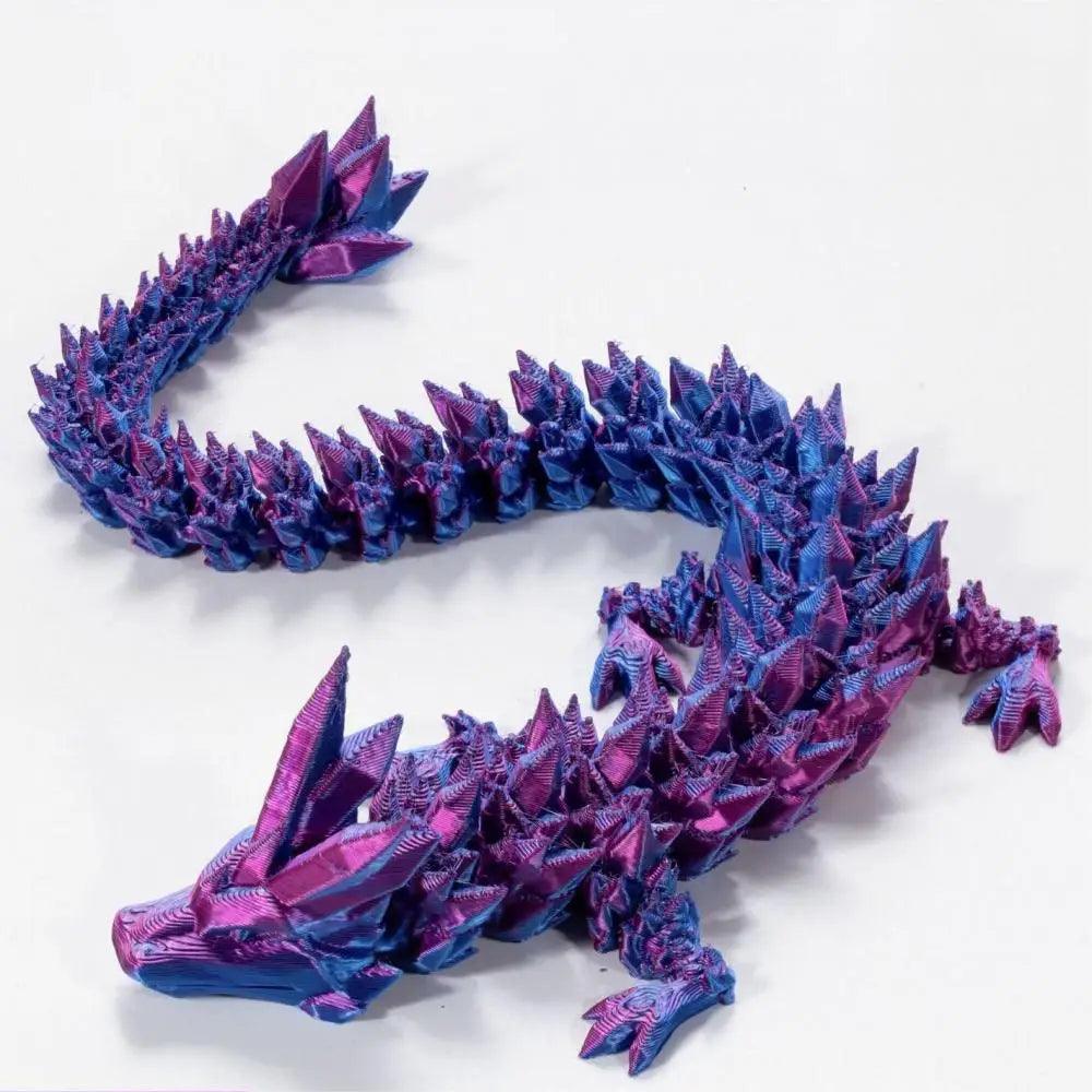 30cm Long - Coloured Flexible Articulated Crystalline Dragon - Michael's 3D World
