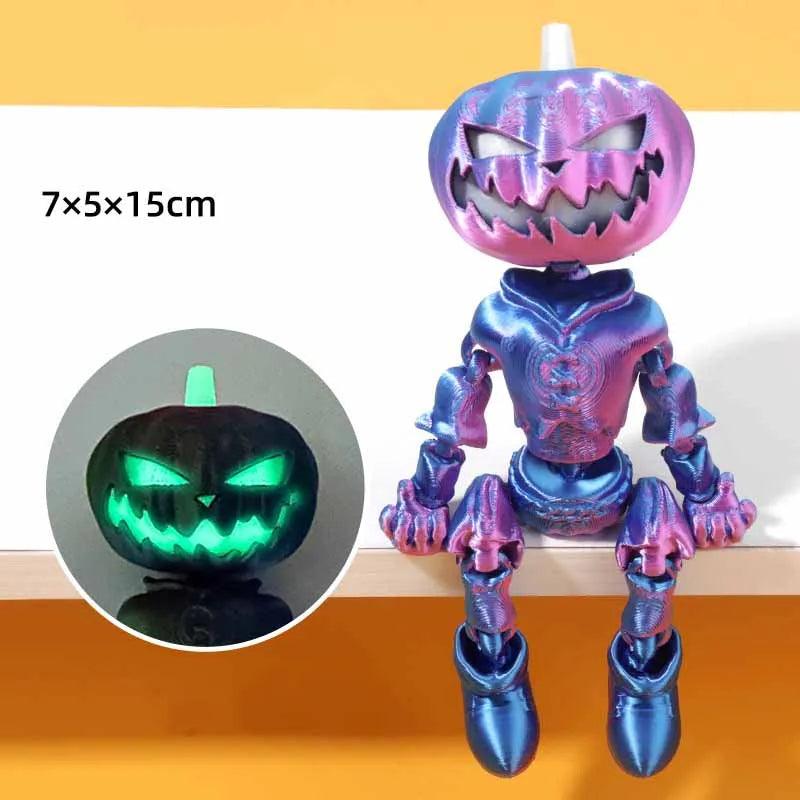 Halloween Decoration: Rainbow Flexible Pumpkin Head Skeleton with movement & Glow in the Dark Eyes - Michael's 3D World