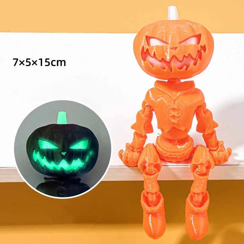 Halloween Decoration: Rainbow Flexible Pumpkin Head Skeleton with movement & Glow in the Dark Eyes - Michael's 3D World