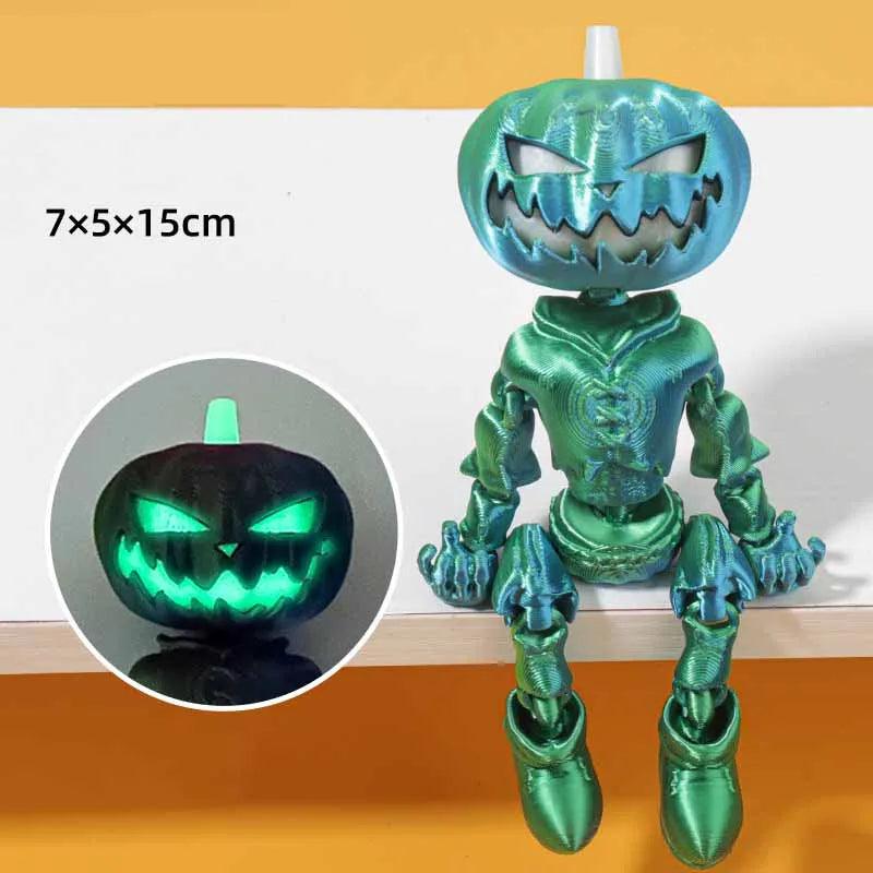 Halloween Decoration: Rainbow Flexible Pumpkin Head Skeleton with movement & Glow in the Dark Eyes - Michael's 3D World