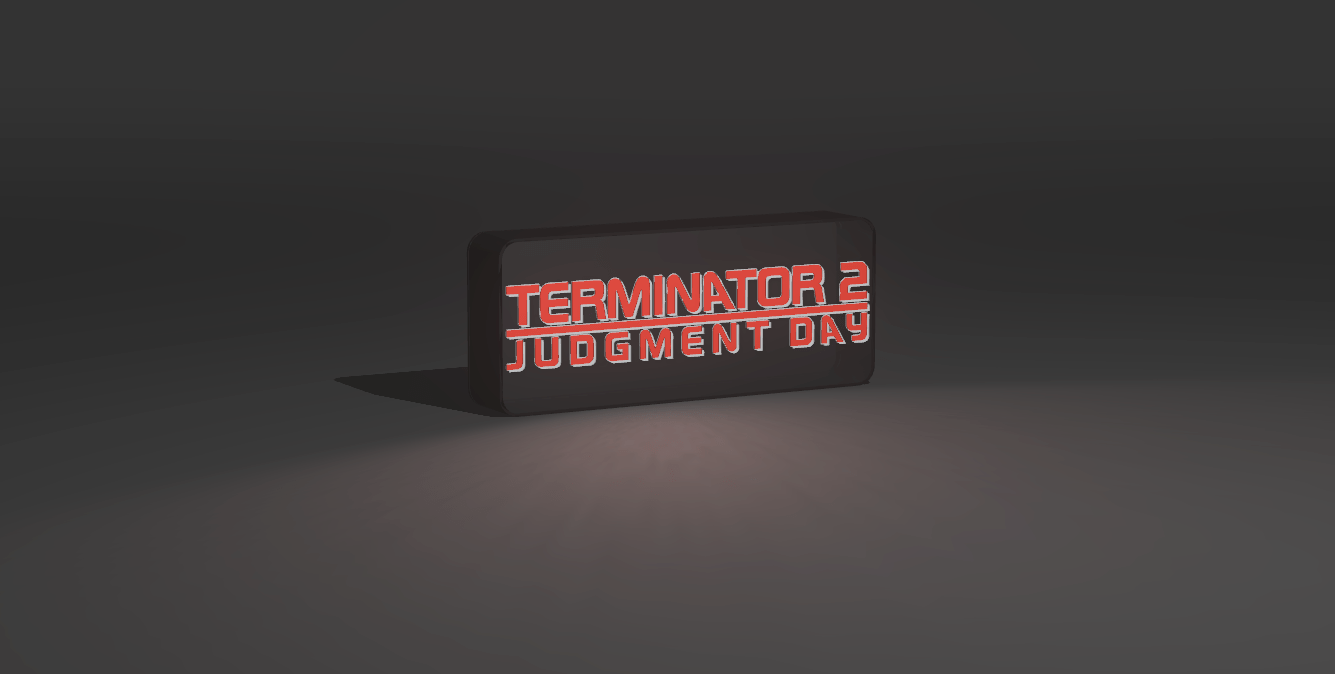 Terminator 2 - Movie Logo LED Light Up Artwork / Wall Art / Sign