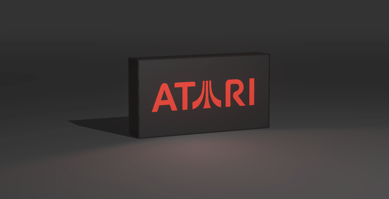 Atari Logo Light-up Fan Sign - LED Illuminated Light / Wall Art