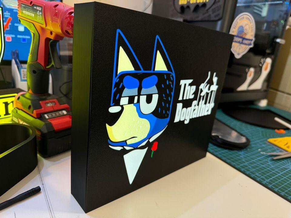 NEW: Light Up Sign: Bluey - The Dogfather (Godfather Parody with Bandit) - Michael's 3D World
