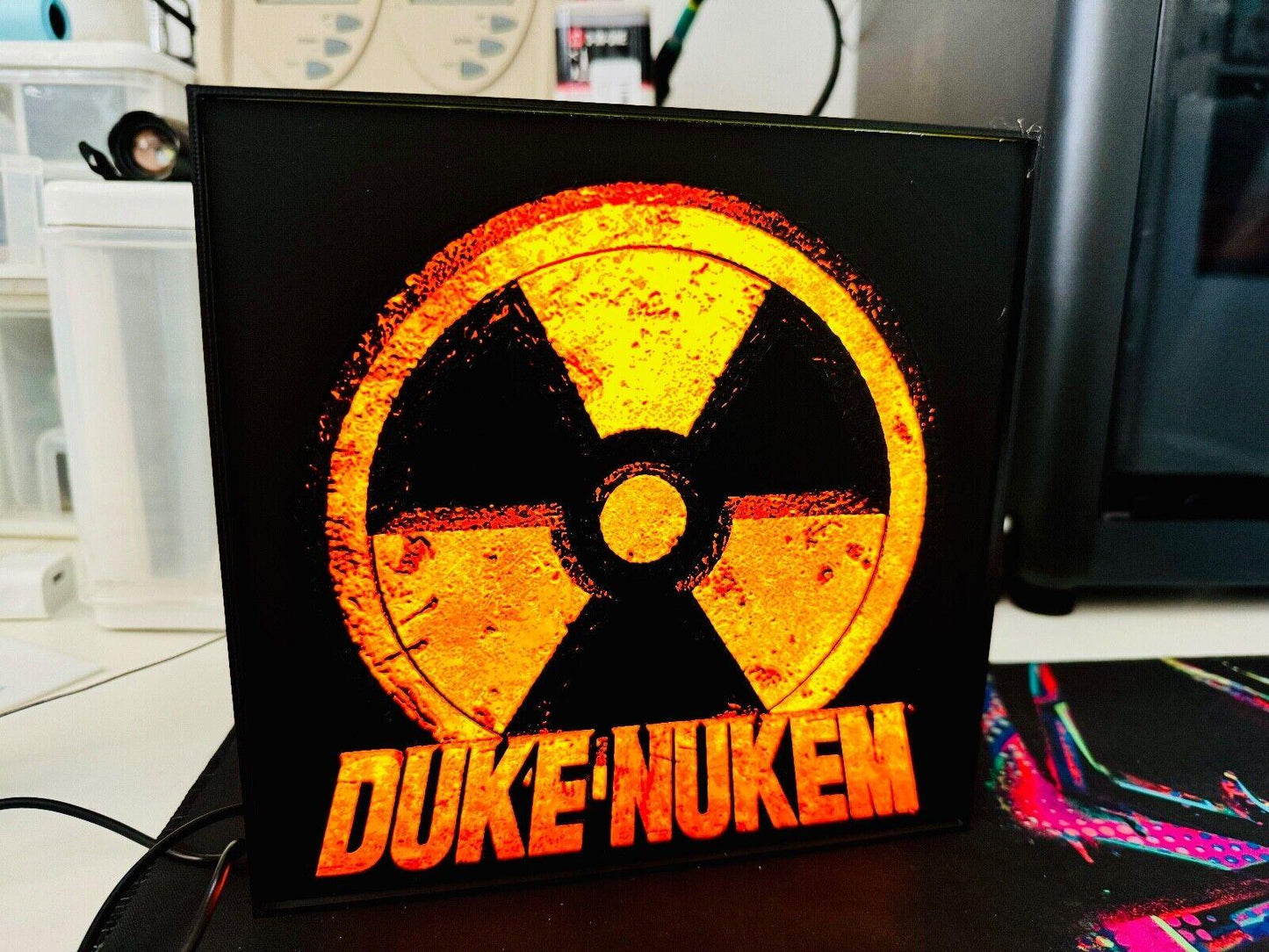 Duke Nukem 3D Light Up Logo / Sign - Great Depth Effect & detail - USB powered, LED Lit! - Michael's 3D World