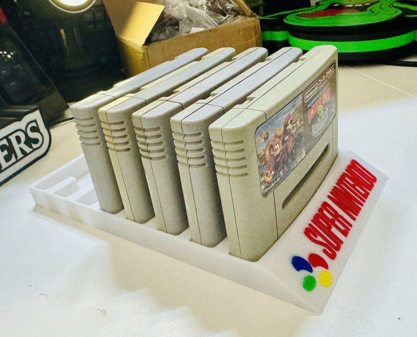 Super Nintendo Game Holder - PAL/Euro Version, Holds 8 Games - 2 Designs/Colours - Michael's 3D World