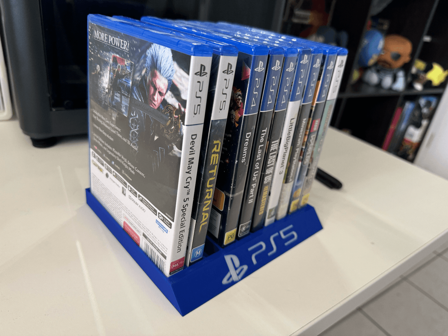 Sony Playstation PS4/PS5 - Game Case Holder / Stand - Holds 10 Game Cases - Michael's 3D World