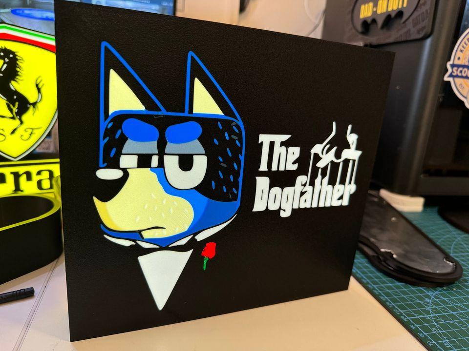 NEW: Light Up Sign: Bluey - The Dogfather (Godfather Parody with Bandit) - Michael's 3D World