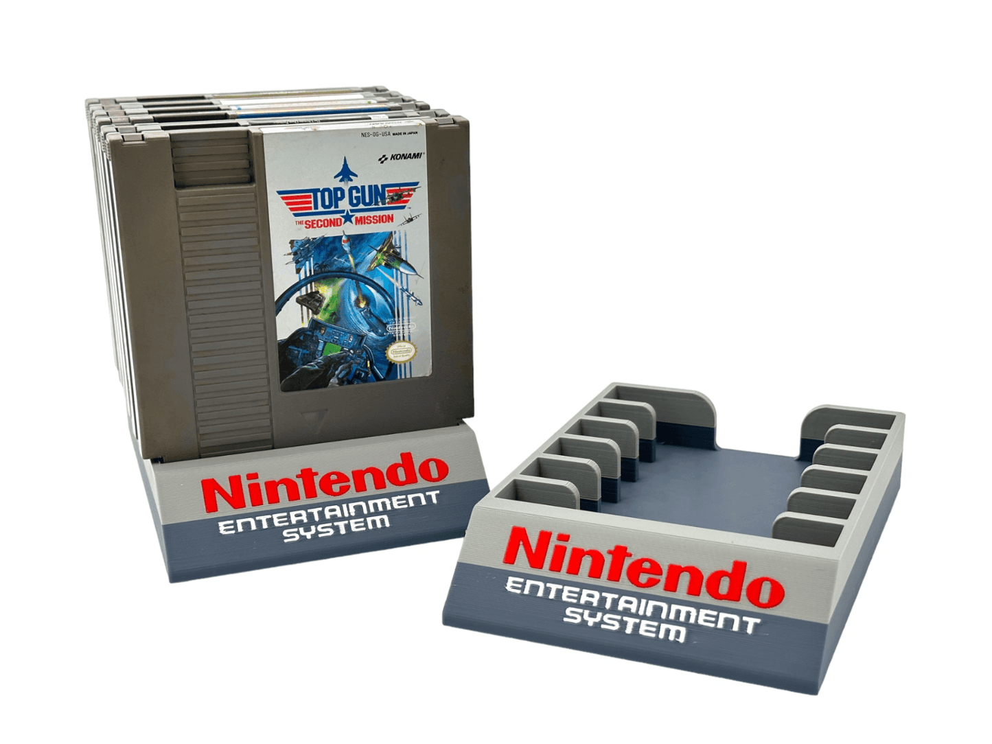 Original Nintendo NES Cartridge - Black or Grey Game Holder/Stand - Michael's 3D World