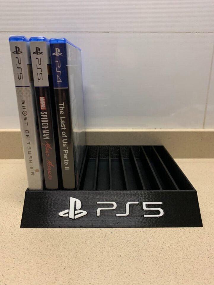 Sony Playstation PS4/PS5 - Game Case Holder / Stand - Holds 10 Game Cases - Michael's 3D World