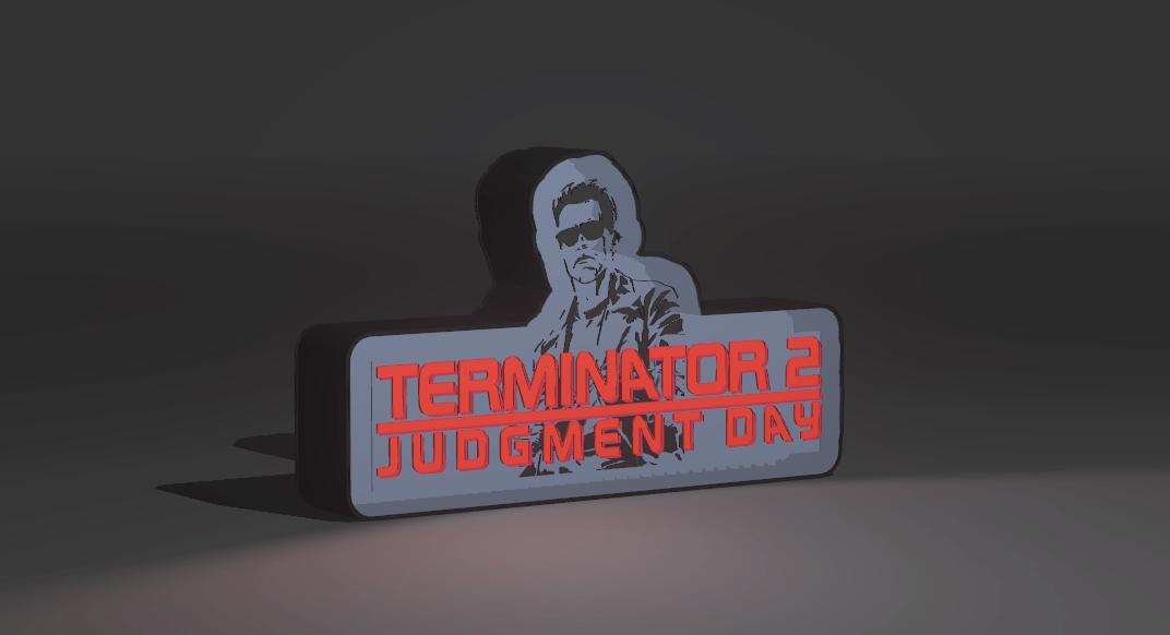 Terminator 2 - Movie Logo LED Light Up Artwork / Wall Art / Sign