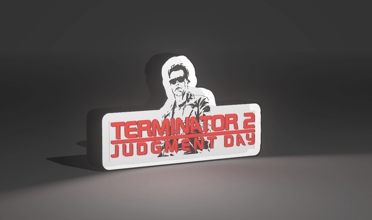 Terminator 2 - Movie Logo LED Light Up Artwork / Wall Art / Sign
