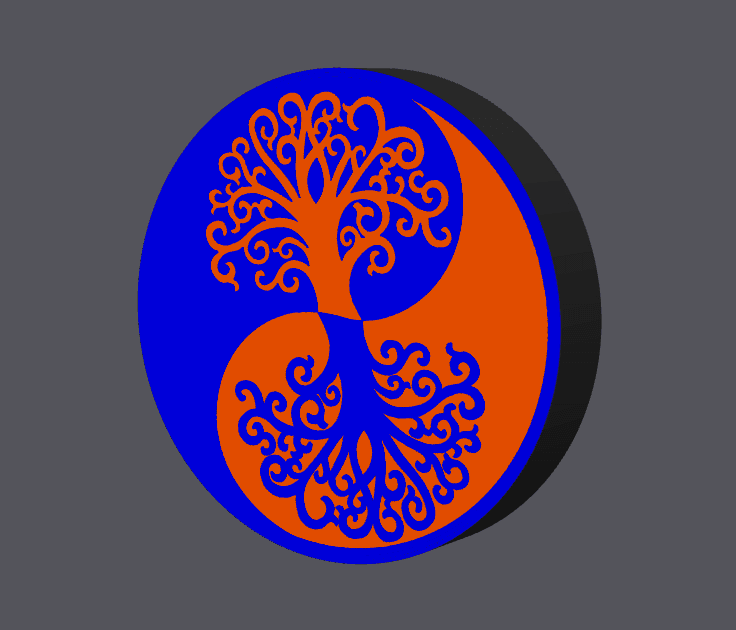 Ying Yang Light Up Sign with Tree Artwork - USB Powered - Michael's 3D World