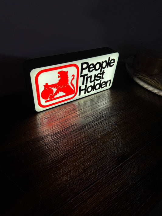 People Trust Holden - LED Light Up Artwork / Illuminated Wall Art / LED Display Sign