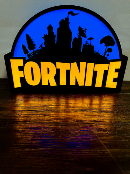 Fortnite Light Up Sign - Unique Wall Art Decoration - USB powered