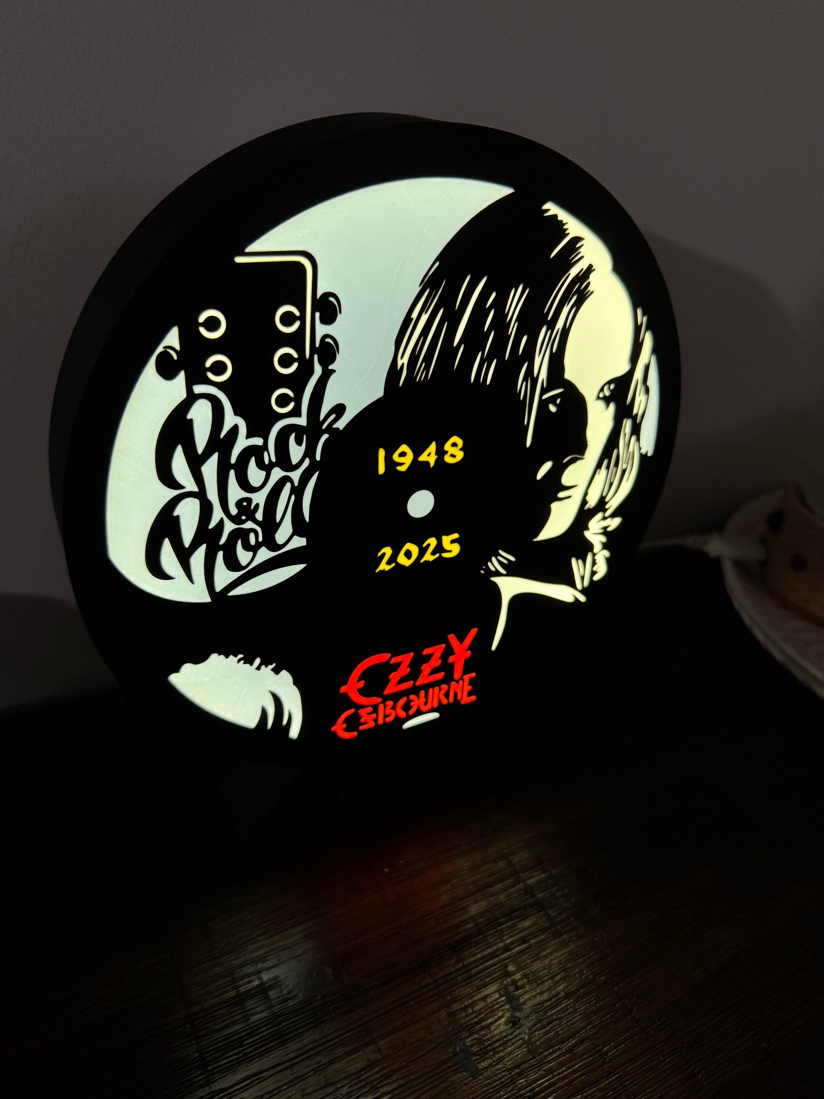 LED Light-Up Sign: Ozzy Osbourne Tribute 🎸 - RIP 2025 Rock & Roll
