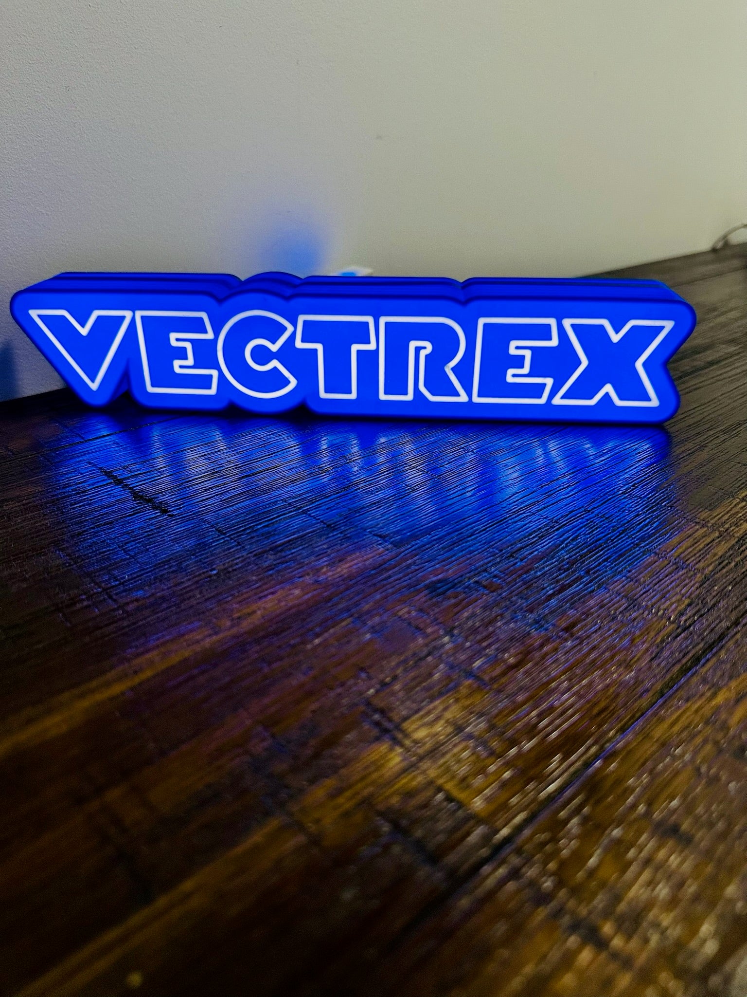 Vectrex Light Up Logo/Sign - USB Powered - Vibrant Blue Glow!
