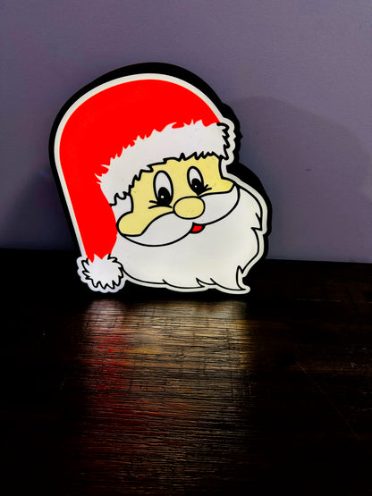 Jolly Santa Face Christmas Light Up Decoration / Wall Art - USB Powered
