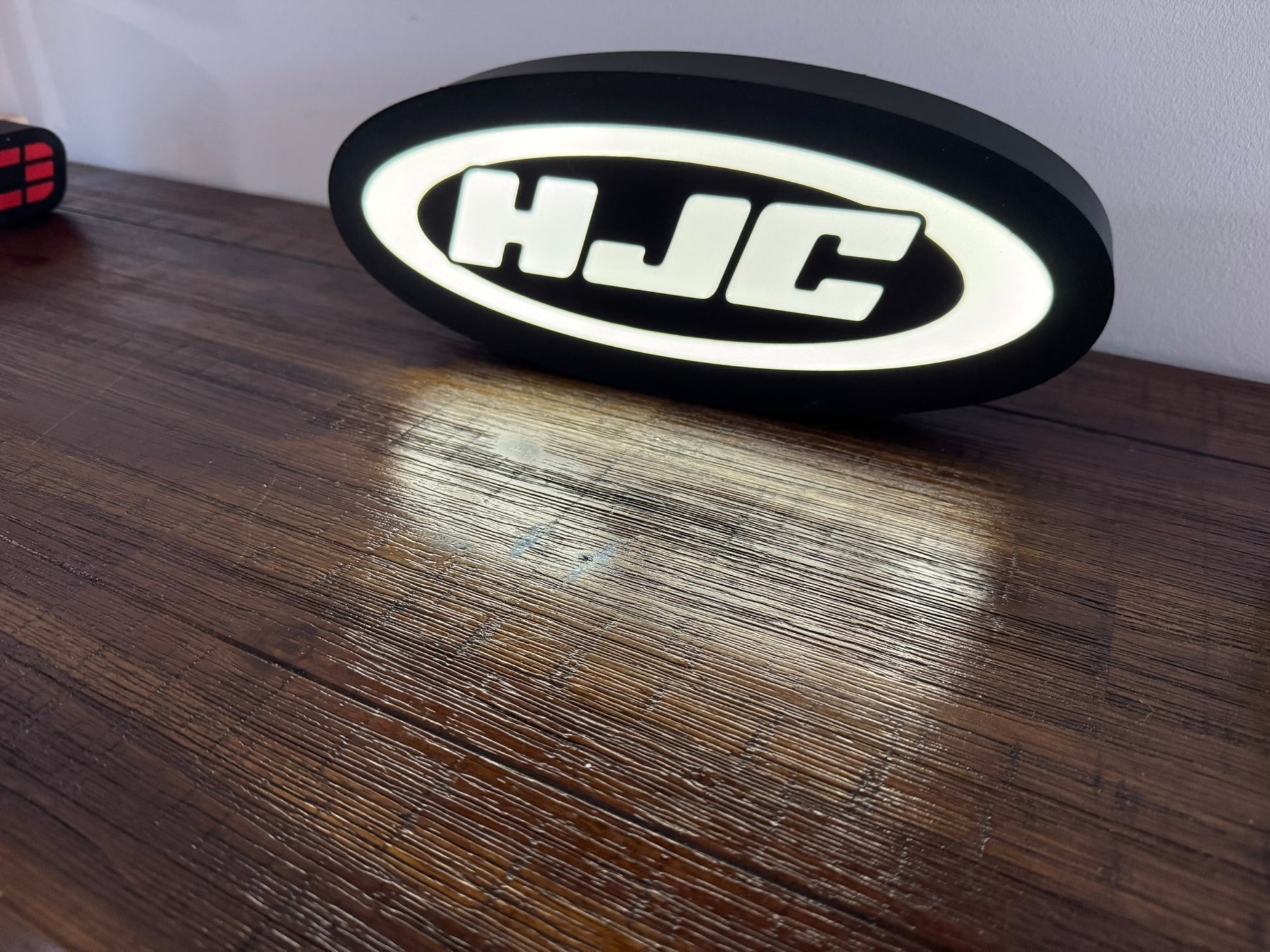 HJC - Helmet Logo - LED Light Up Artwork / Illuminated Wall Sign Display