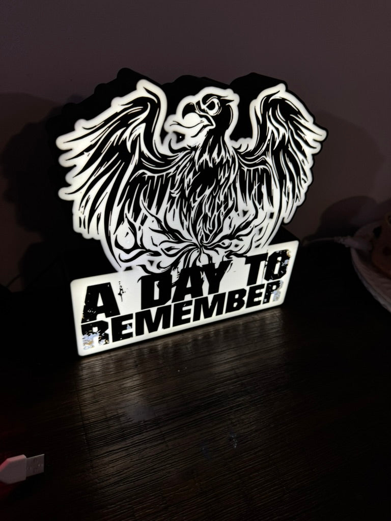 ADTR - A Day To Remember Phoenix Band Logo - LED Light / Light Up Wall Art