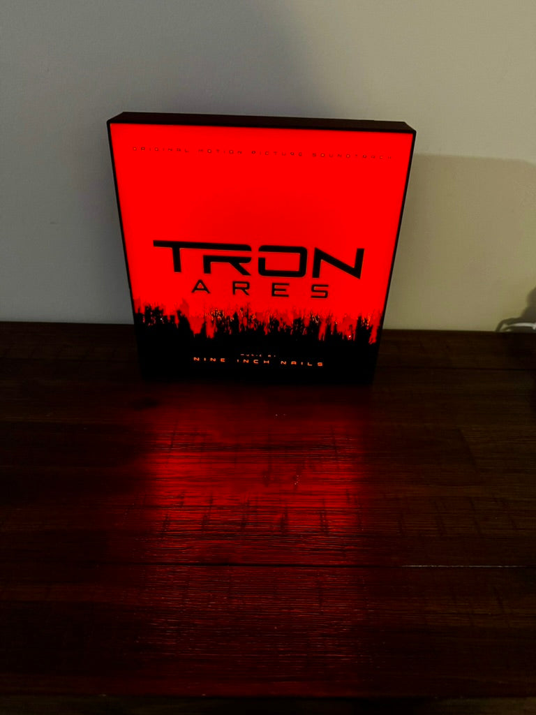 Tron Ares & NIN Soundtrack Cover LED Illuminated Wall Sign - USB Powered Display