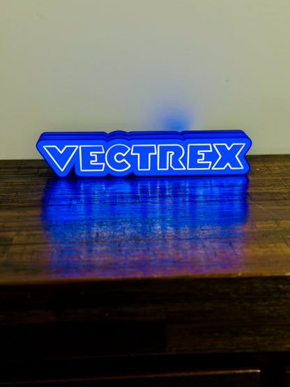 Vectrex Light Up Logo/Sign - USB Powered - Vibrant Blue Glow!