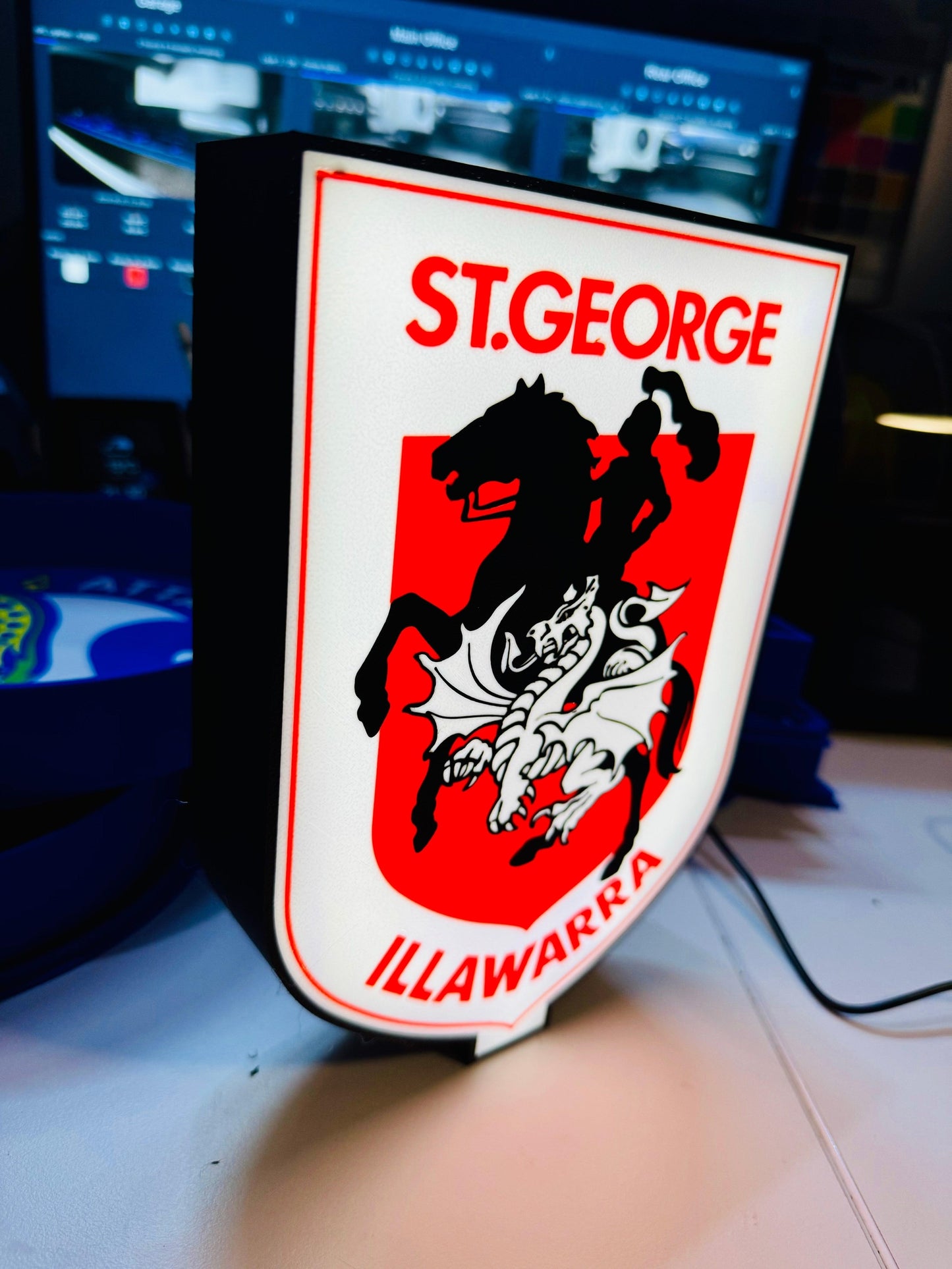 Illawarra St. George Dragons NRL Team Logo - Light Box / Night Light - Michael's 3D World