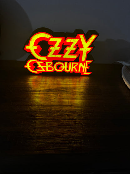 LED Light-Up Sign: Ozzy Osbourne 🎸 -Red & Yellow Rock & Roll