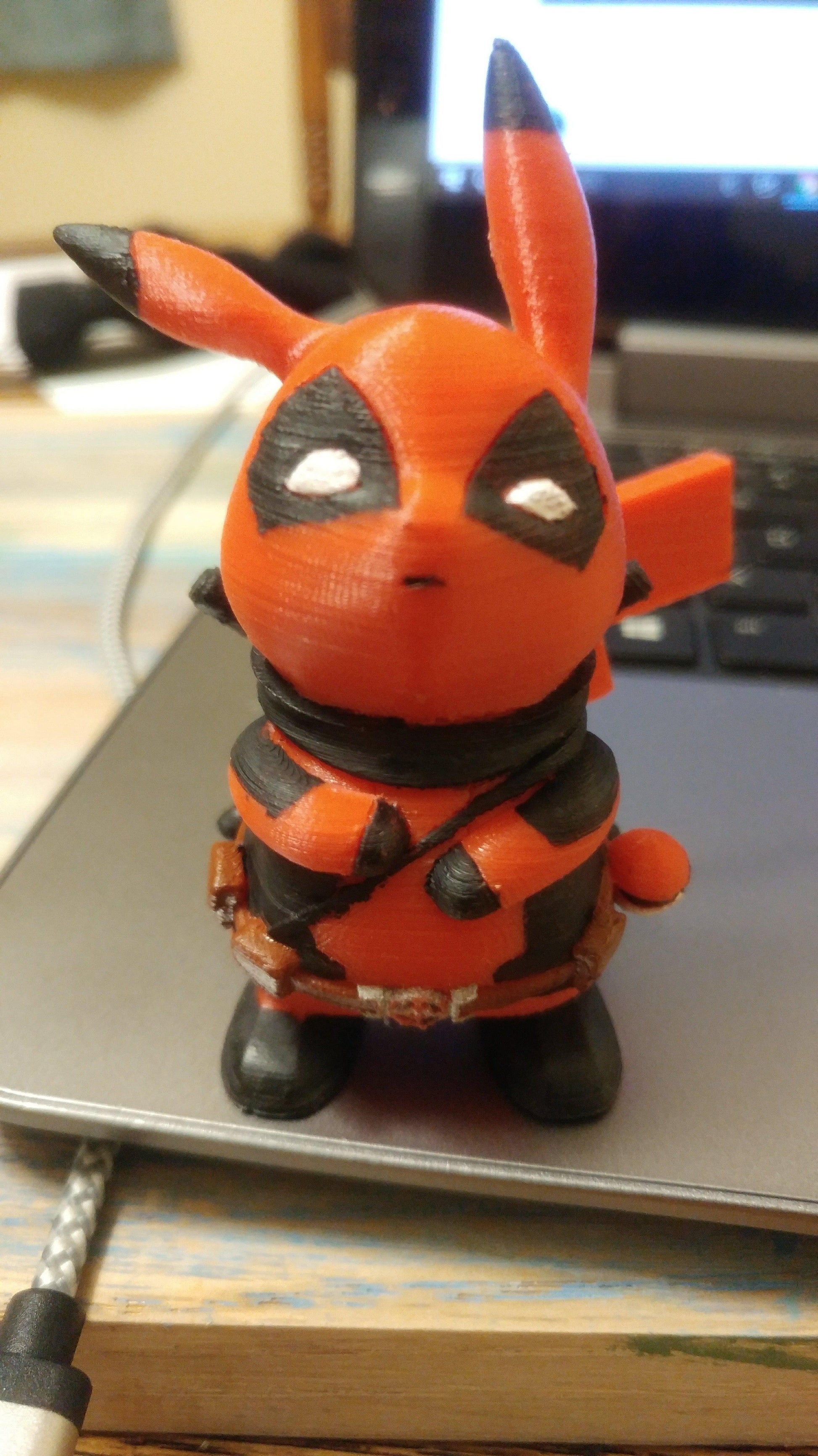 Pika-Pool Figurine: Deadpool Pikachu Collectible, Cute & Unique Gift for Fans, Funko-inspired, Nerd Decor, Action Figure - Michael's 3D World