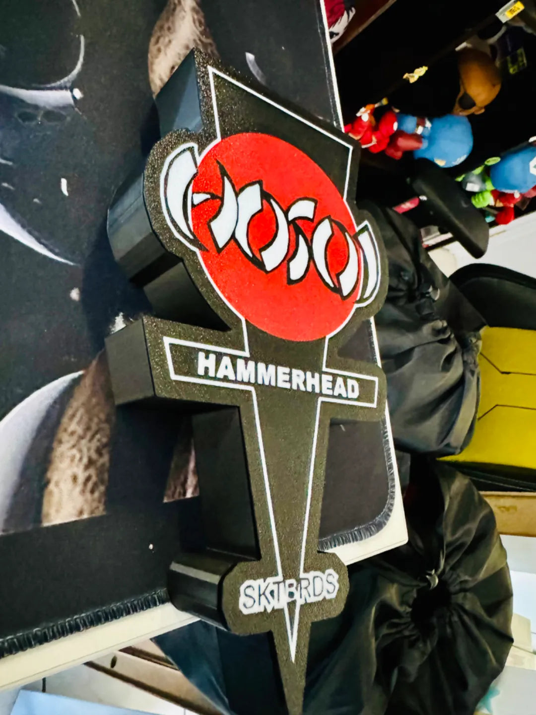 HOSOI Hammerhead SKTBRDS Logo - Skate - LED Light up Logo / Sign - USB Powered Wall Art
