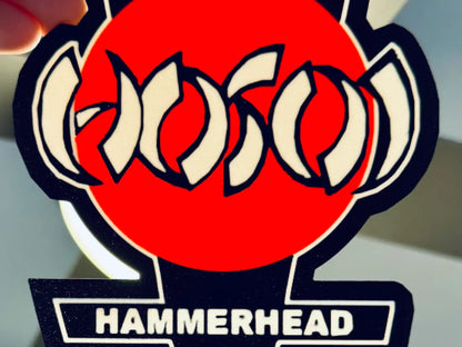 HOSOI Hammerhead SKTBRDS Logo - Skate - LED Light up Logo / Sign - USB Powered Wall Art