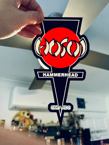 HOSOI Hammerhead SKTBRDS Logo - Skate - LED Light up Logo / Sign - USB Powered Wall Art