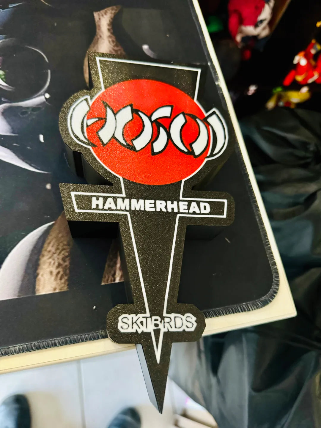 HOSOI Hammerhead SKTBRDS Logo - Skate - LED Light up Logo / Sign - USB Powered Wall Art