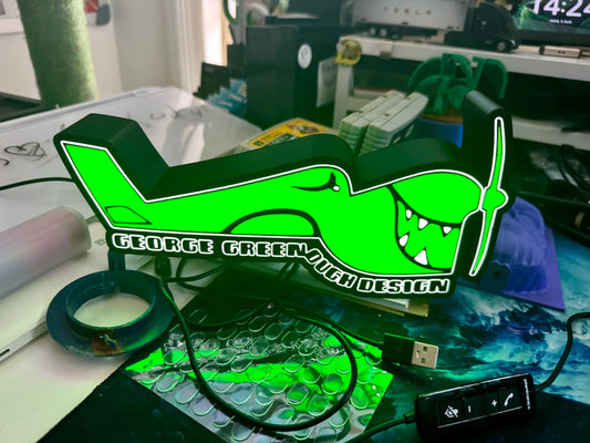 George Greenough Designs - Surfboard Designer Logo - LED Light up Logo / Sign