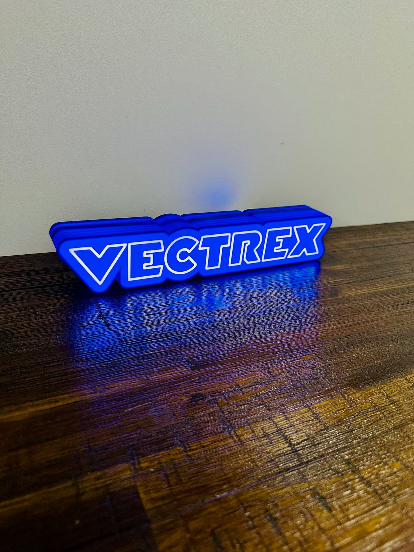 Vectrex Light Up Logo/Sign - USB Powered - Vibrant Blue Glow!