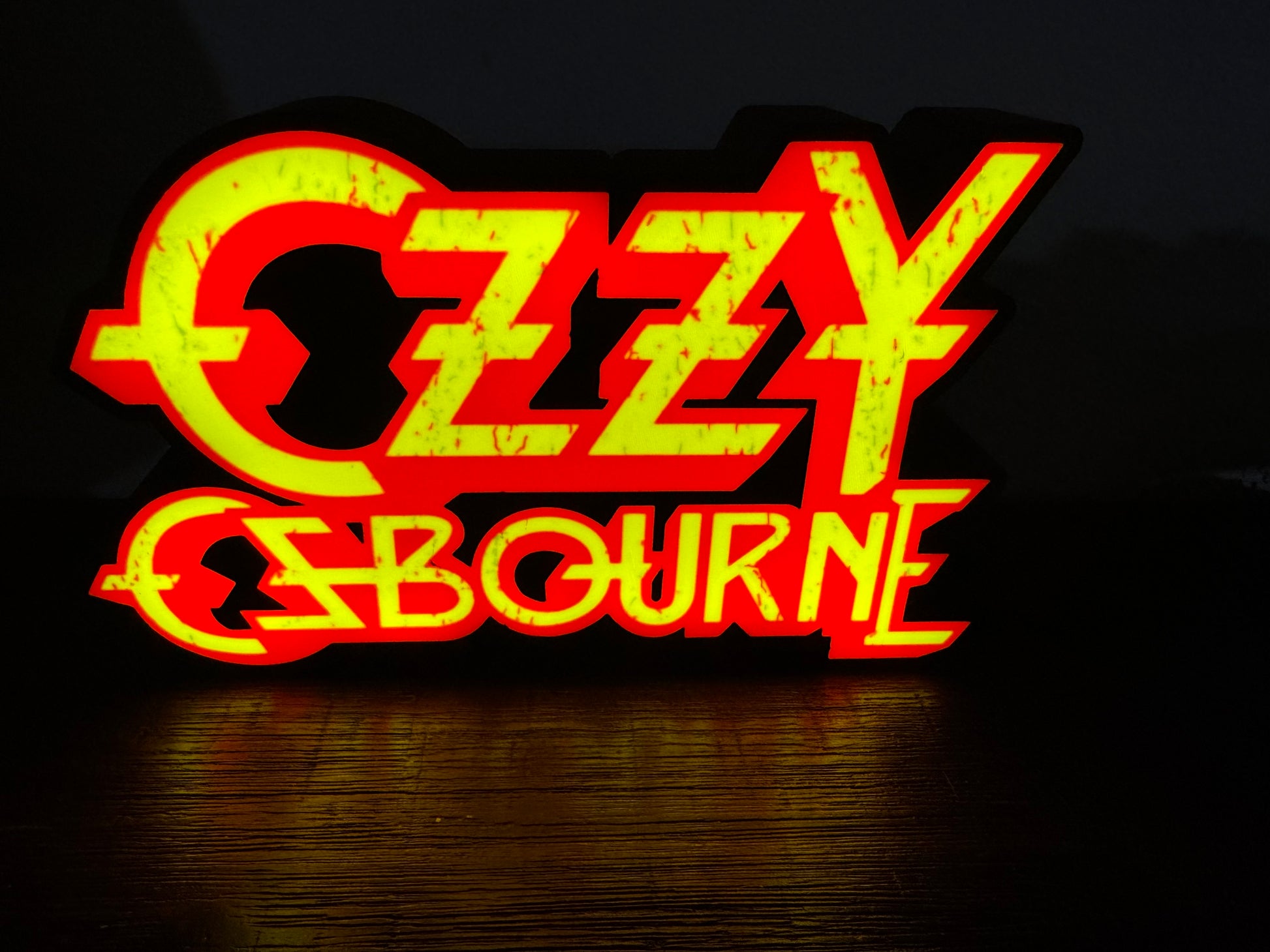 LED Light-Up Sign: Ozzy Osbourne 🎸 -Red & Yellow Rock & Roll