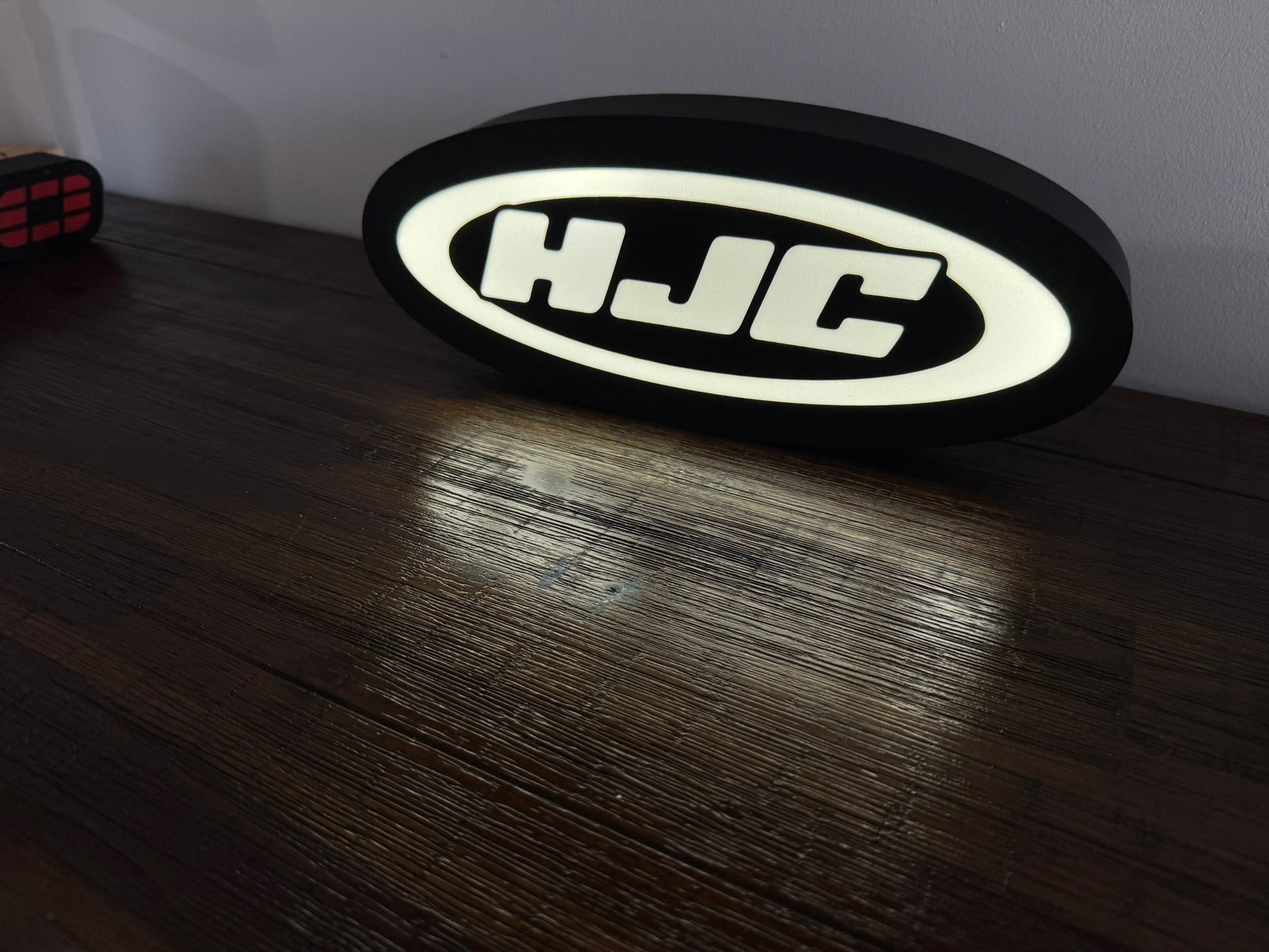 HJC - Helmet Logo - LED Light Up Artwork / Illuminated Wall Sign Display