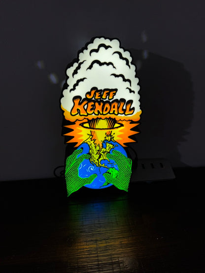 Jeff Kendall Skate Artwork Earth Hands - Light Up Artwork / LED Wall Art / Illuminated Sign