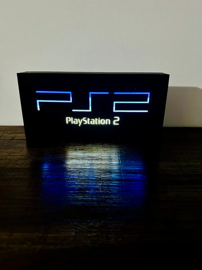 Sony Playstation 2 Logo - Original PS2 Colours - Light Up Wall Art - USB Power