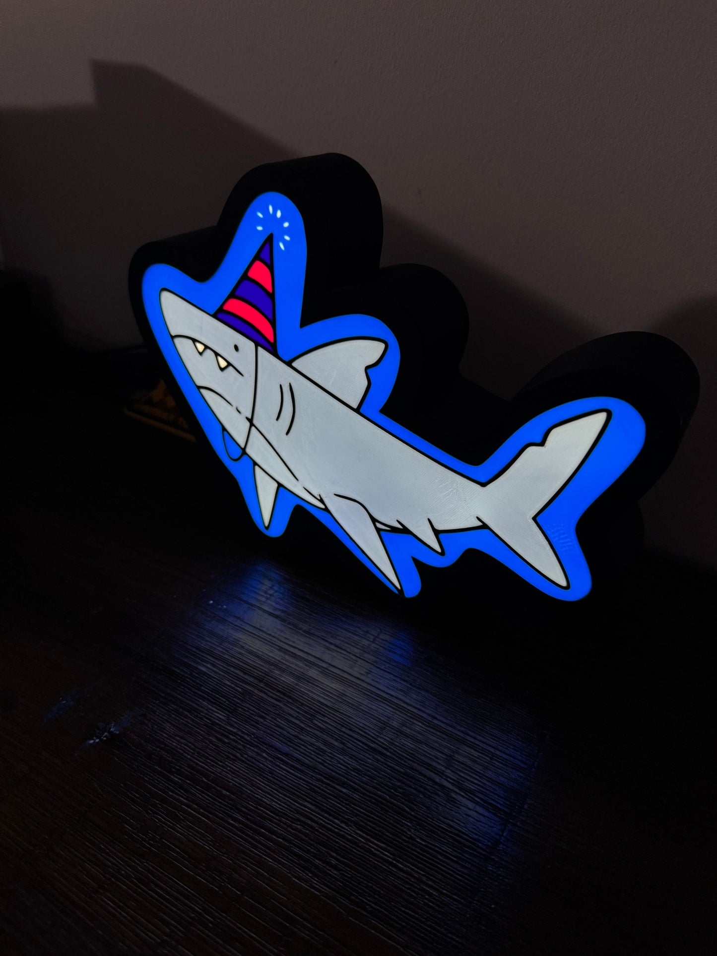 Party Shark! With a hat! Cute - Bright light up LED Night Light