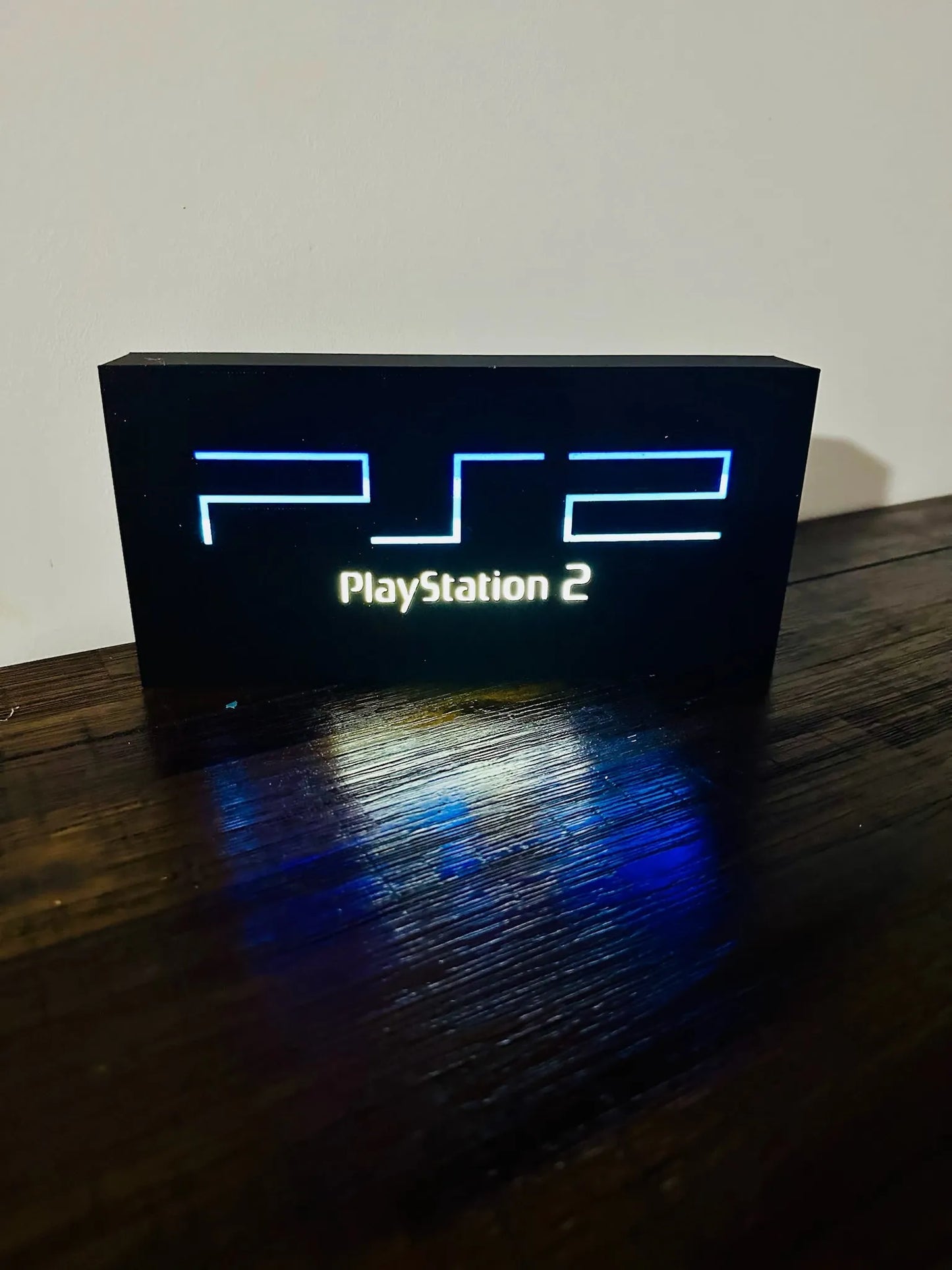 Sony Playstation 2 Logo - Original PS2 Colours - Light Up Wall Art - USB Power