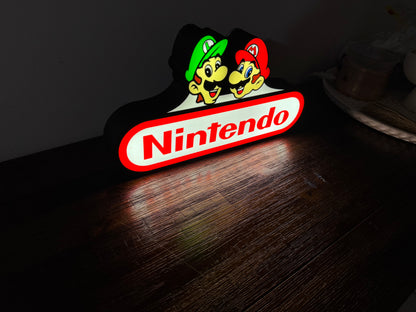 Mario & Luigi Nintendo Logo LED Display - The Ultimate Gaming Duo! 🍄
